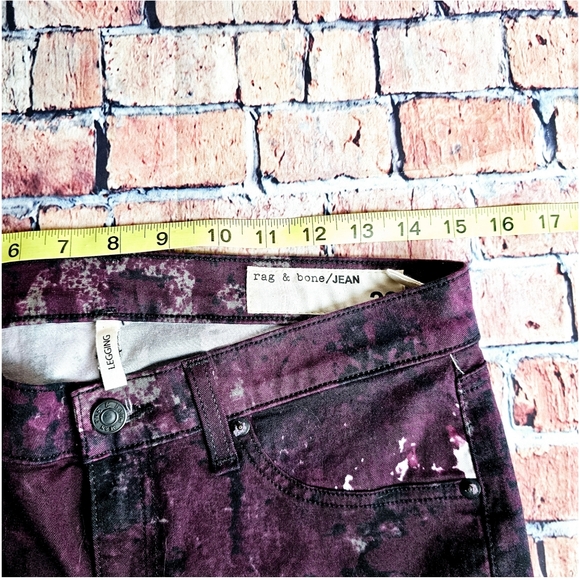 Rag & Bone Galaxy Print Legging Skinny Ankle Jeans, Purple, Size 29 - Picture 11 of 13